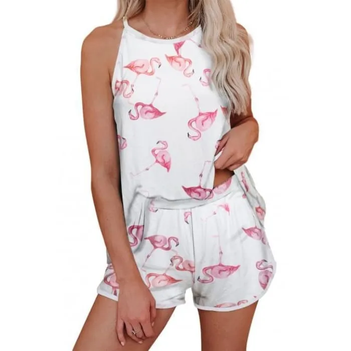 Flamingo Print Sleeveless PJs