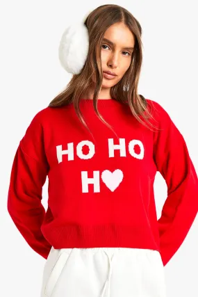 Ho Ho Ho Crop Christmas Sweater