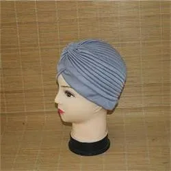 India Caps Retro Headb  Hijab Turban Dual Purpose Solid Pleated Women Kerchief Headwear Shower Hat SM6