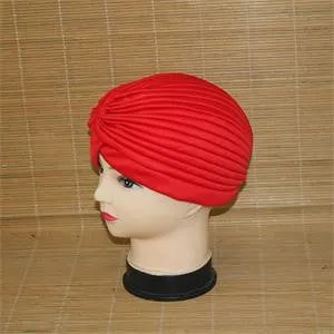 India Caps Retro Headb  Hijab Turban Dual Purpose Solid Pleated Women Kerchief Headwear Shower Hat SM6