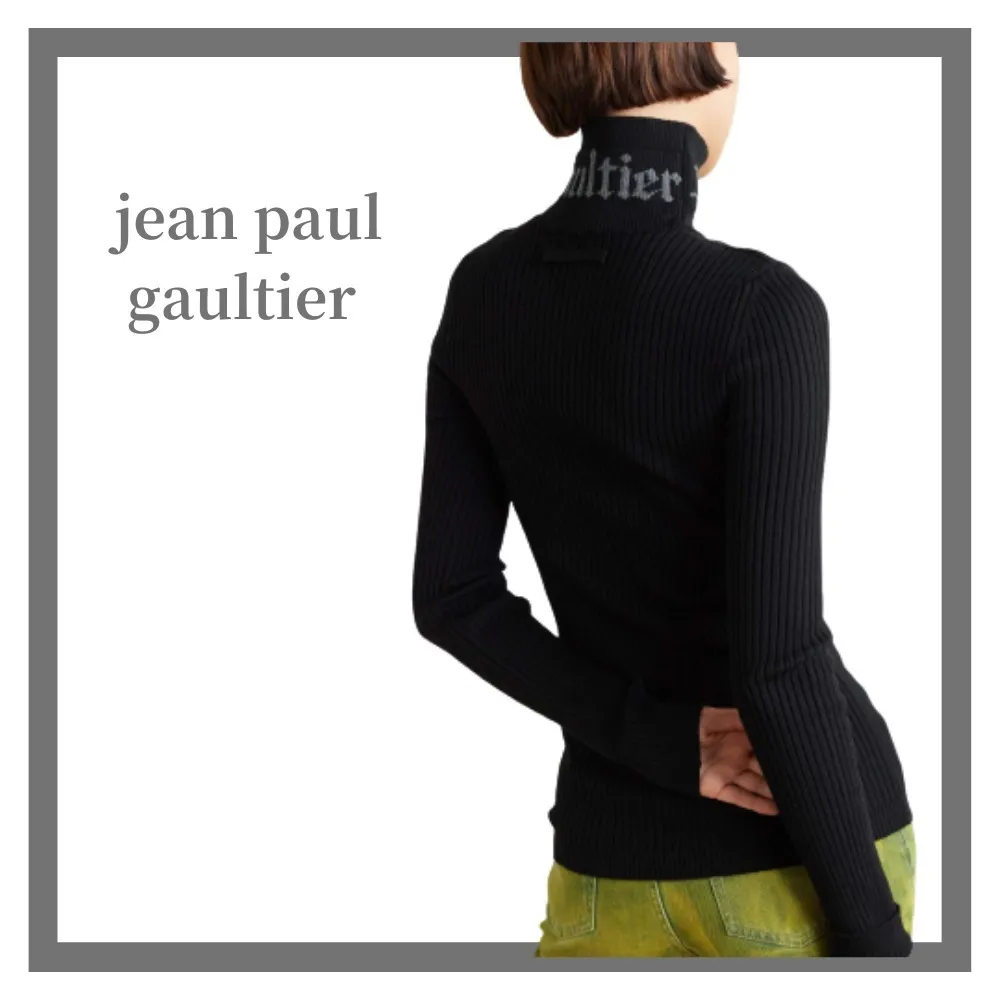 JeanPaul GAULTIER  |Casual Style Wool Rib Long Sleeves High-Neck Logo