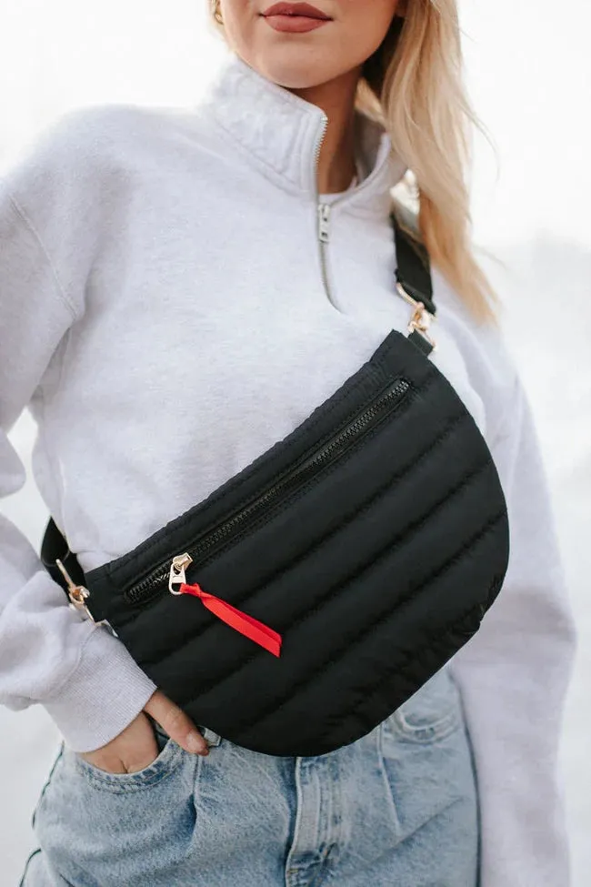 Jolie Puffer Black Belt Bag