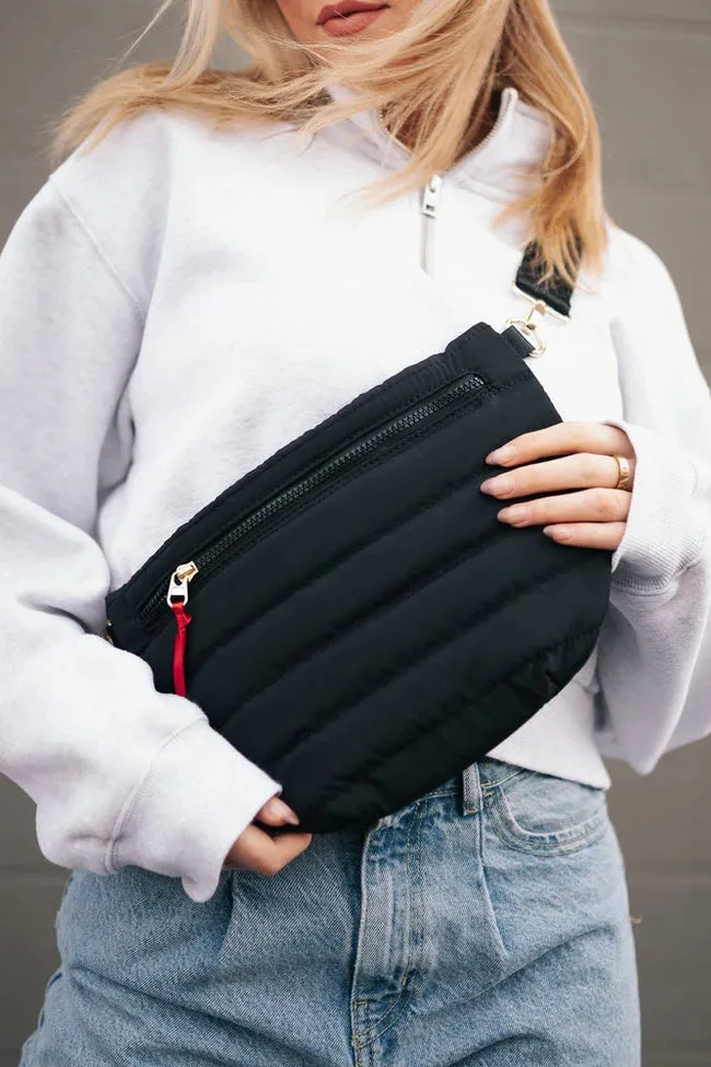 Jolie Puffer Black Belt Bag