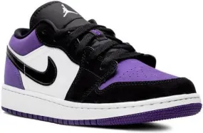 Jordan Kids Air Jordan 1 Low Court Purple sneakers Black