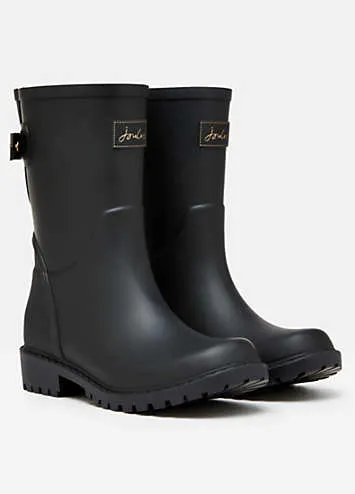 Joules Wistow Black Adjustable Mid Calf Wellies | Kaleidoscope