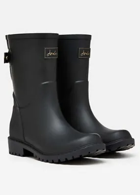 Joules Wistow Black Adjustable Mid Calf Wellies | Kaleidoscope