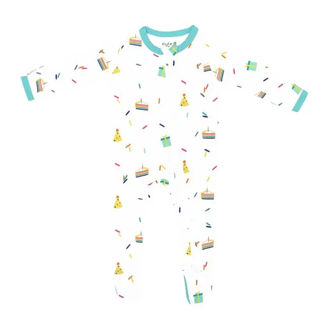 Kyte Baby Printed Zippered Footie in Cloud Party