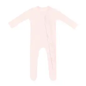 Kyte Baby Ribbed Ruffle Zippered Footie in Blush