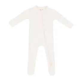 Kyte Baby Ribbed Zippered Footie in Oat