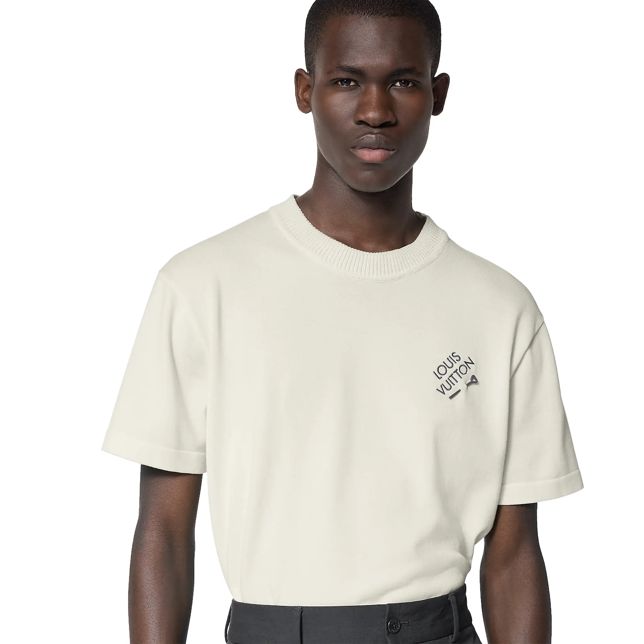 Louis Vuitton Embroidered Signature Crewneck T Shirt White