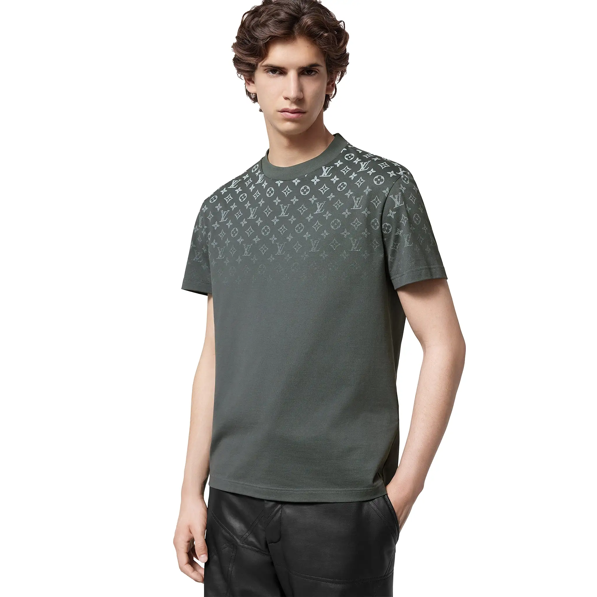 Louis Vuitton LV Monogram Gradient Cotton Grey T Shirt