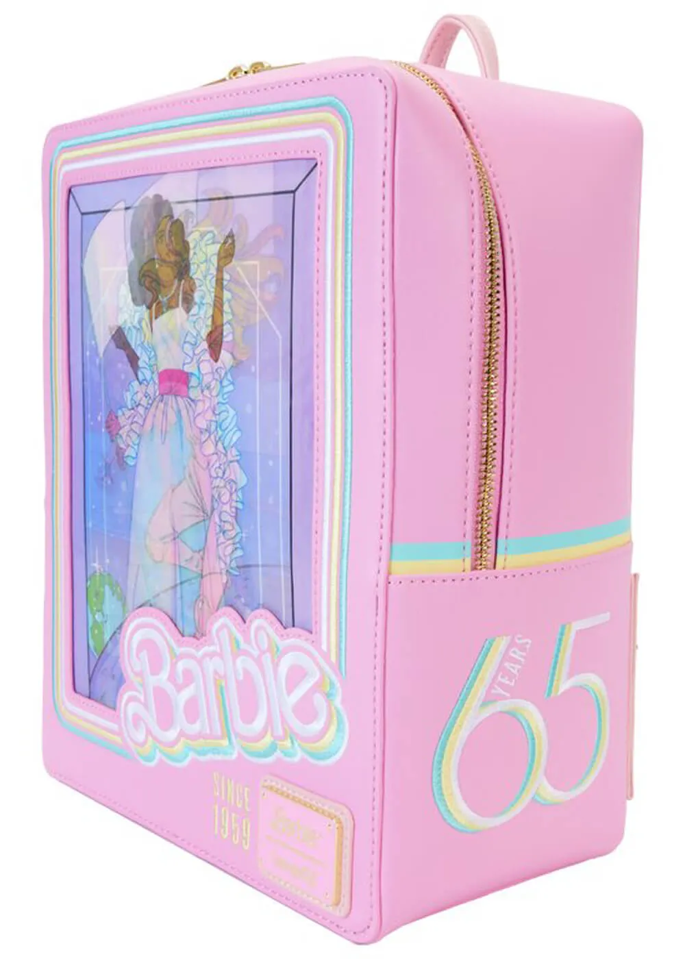 Loungefly Mattel Barbie Doll Box Triple Lenticular Backpack Pink