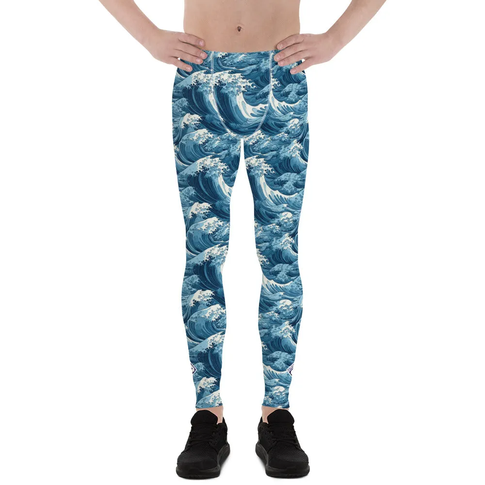 Men's Athletic Leggings - The Great Wave Off Kanagawa 001