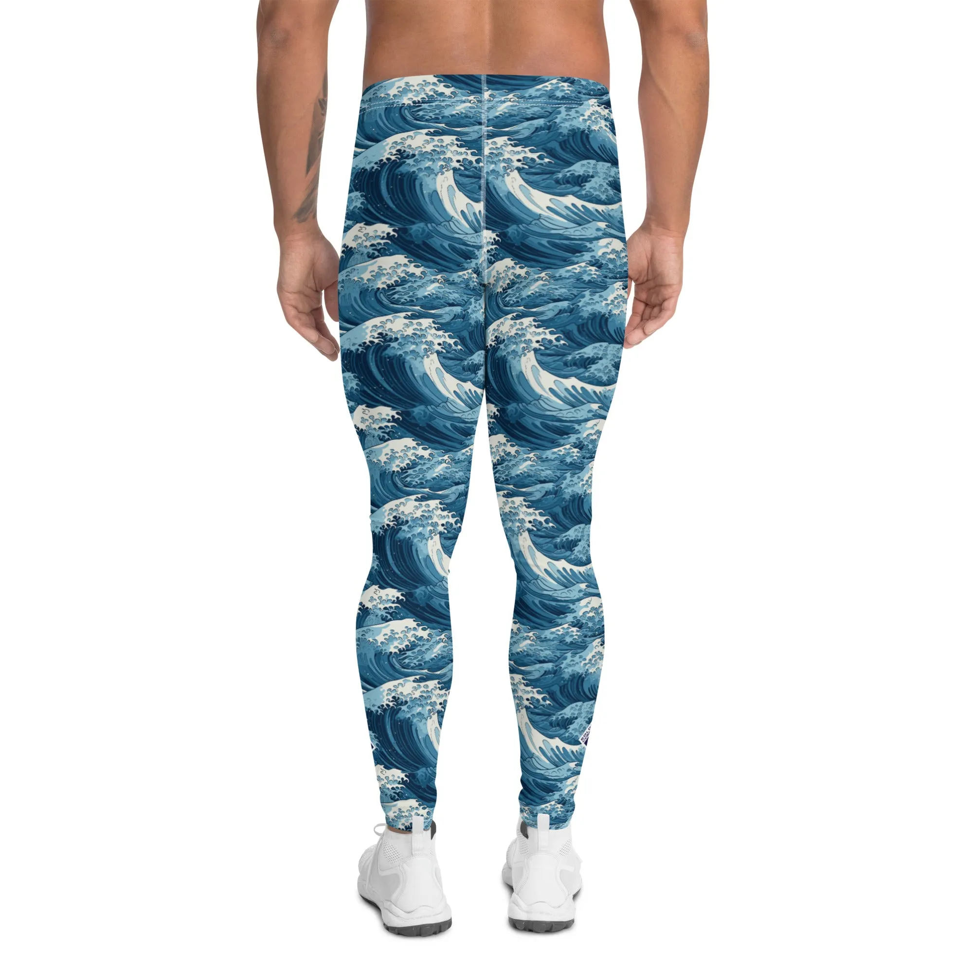 Men's Athletic Leggings - The Great Wave Off Kanagawa 001