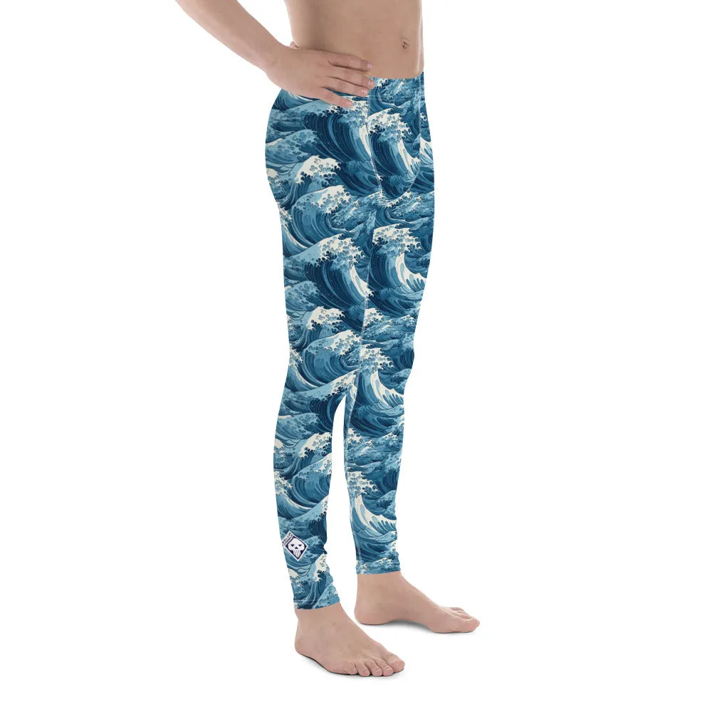 Men's Athletic Leggings - The Great Wave Off Kanagawa 001