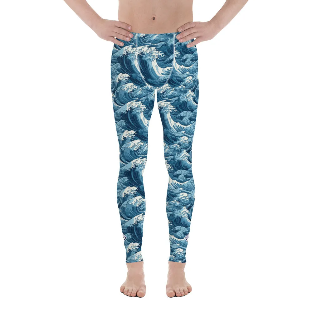 Men's Athletic Leggings - The Great Wave Off Kanagawa 001