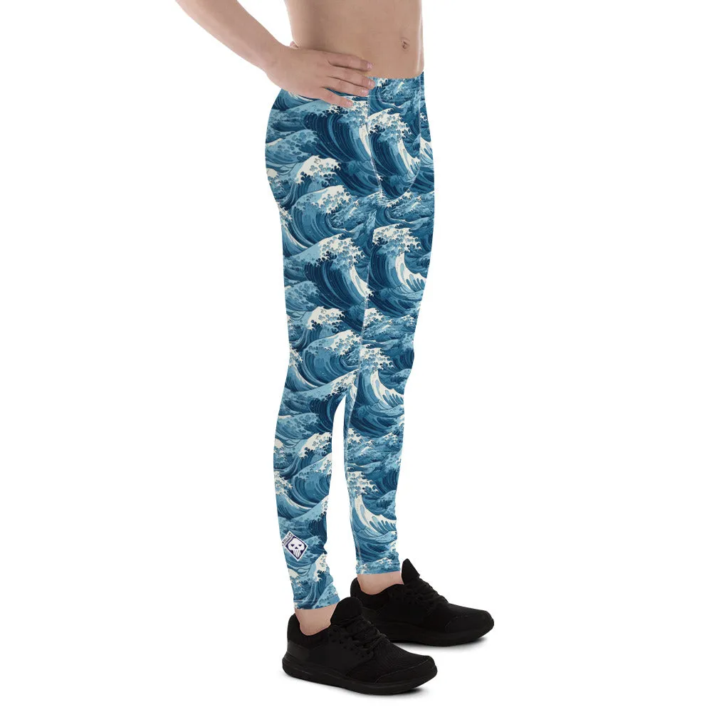 Men's Athletic Leggings - The Great Wave Off Kanagawa 001