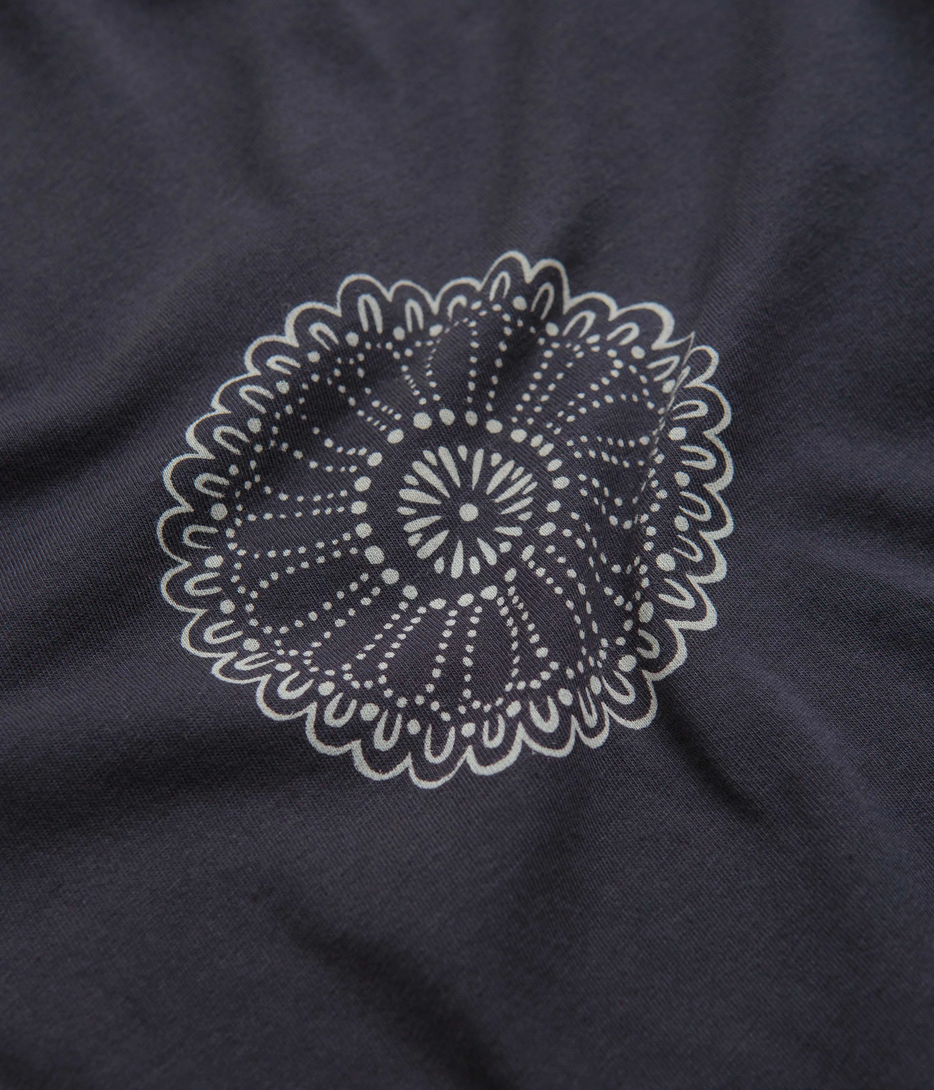 Mollusk Chrysanthemum T-Shirt - Black Indigo