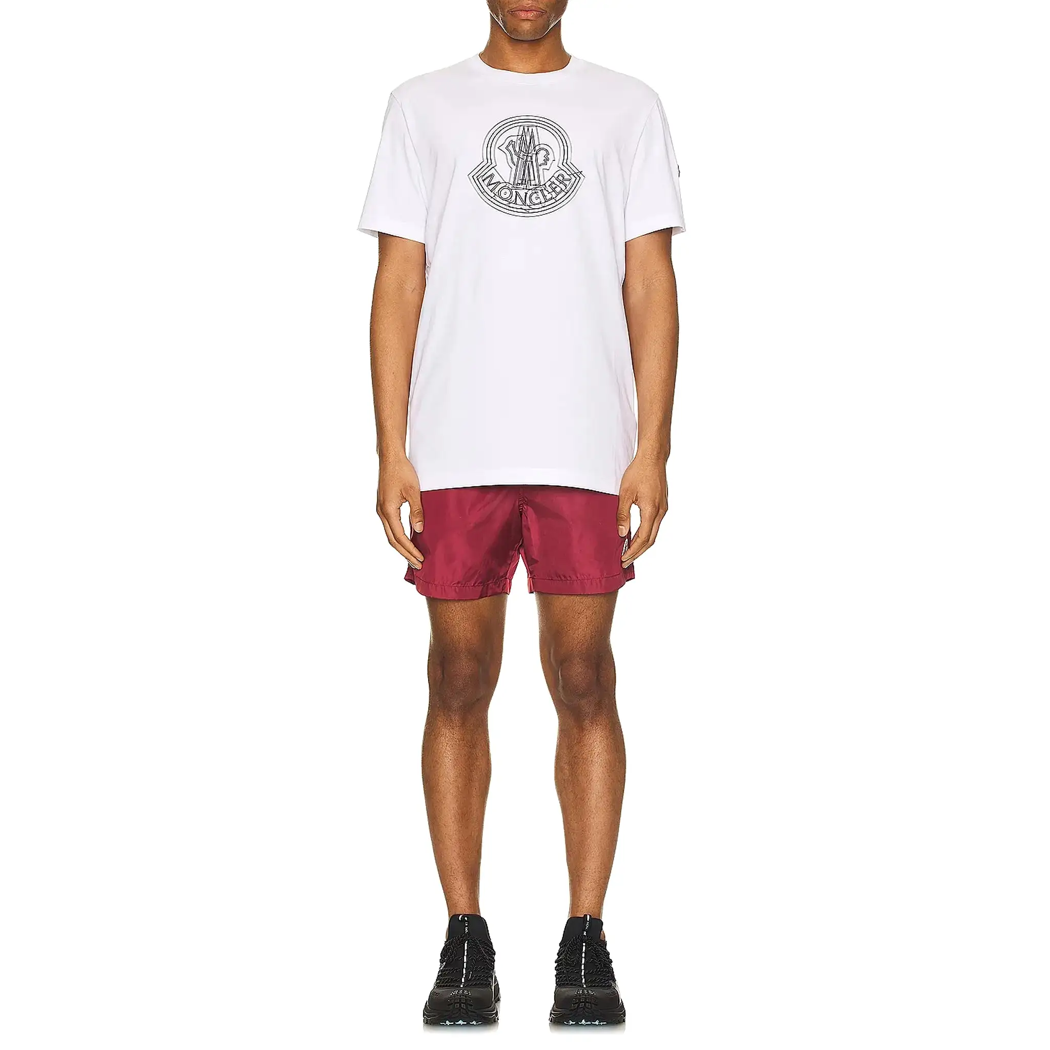 Moncler Burgundy Swim Shorts