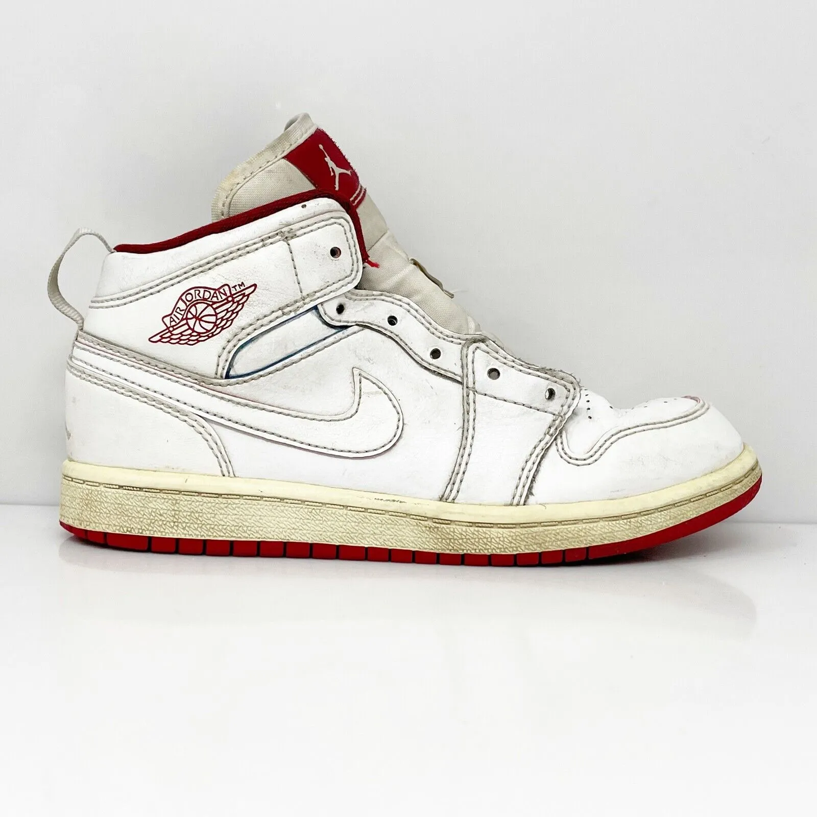 Nike Boys Air Jordan 1 Mid 640734-103 White Basketball Shoes Sneakers Size 1.5Y