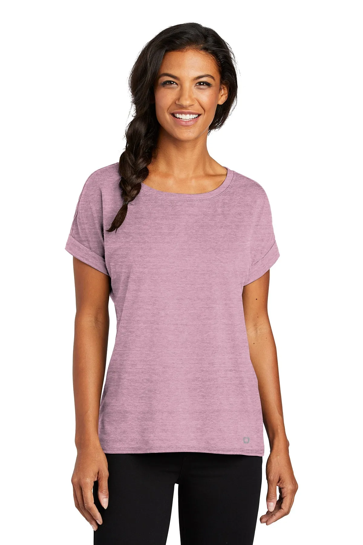 OGIO Ladies Luuma Cuffed Custom Tees, Lilac Heather