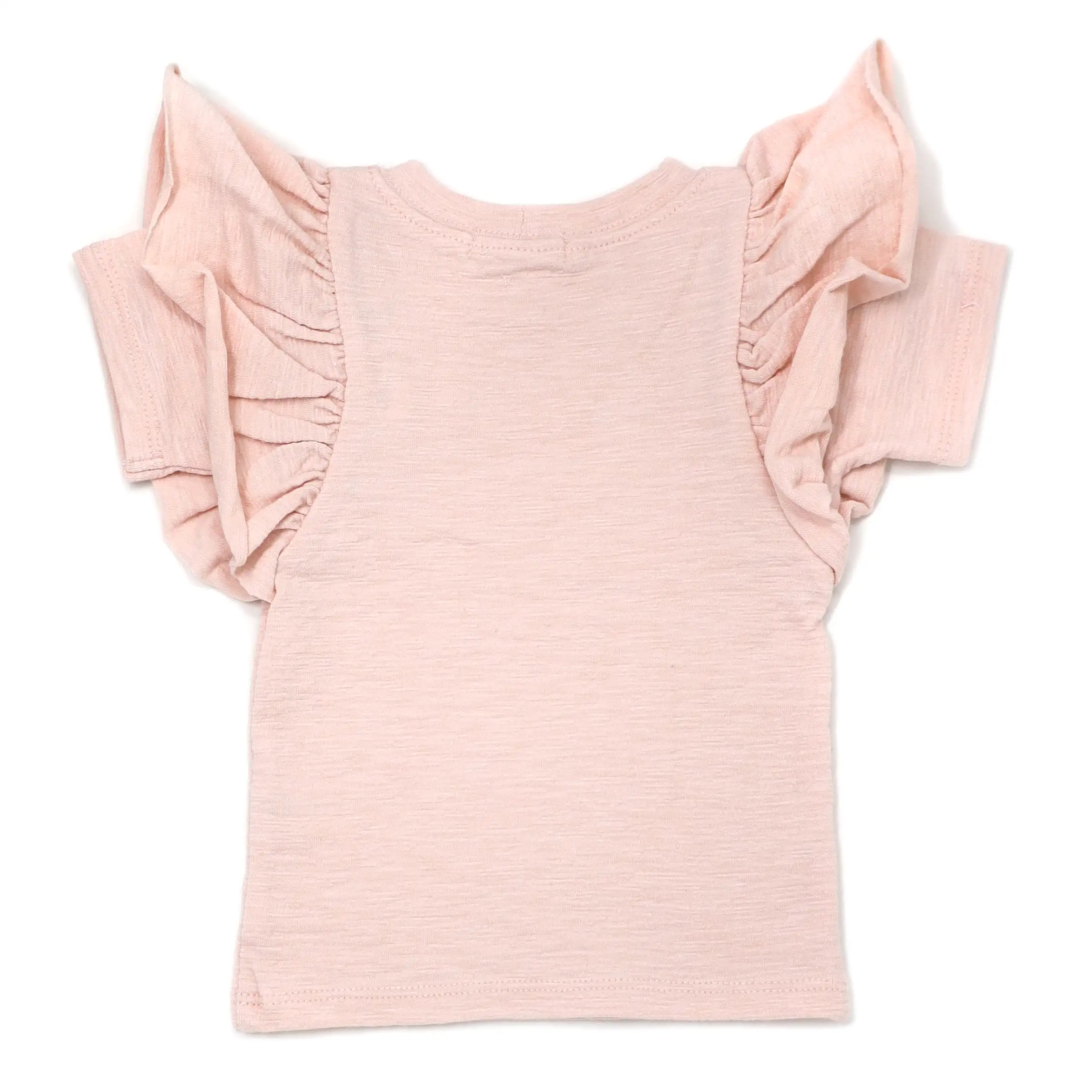 oh baby! Butterfly Short Sleeve Slub Tee -  little loves Embroidery - Pale Pink