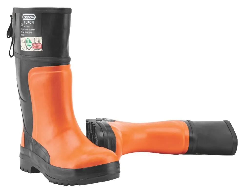 Oregon Yukon   Safety Chainsaw Wellies Orange / Black Size 11 - Screwfix