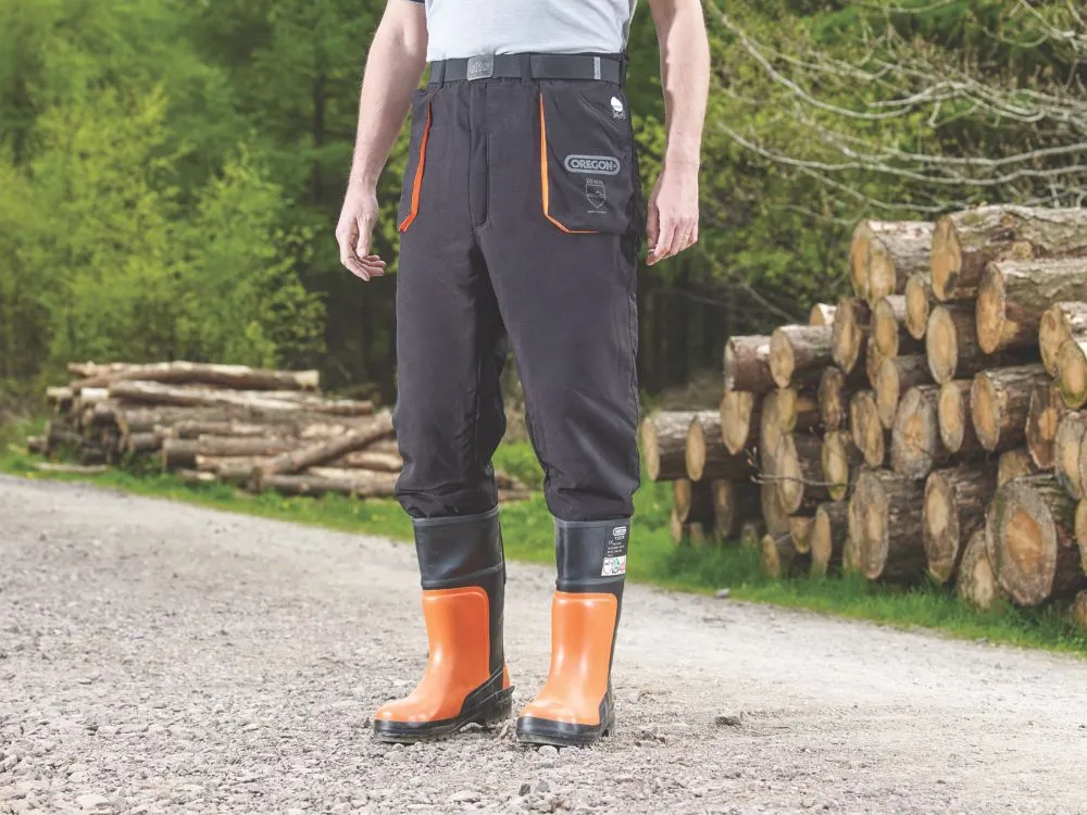 Oregon Yukon   Safety Chainsaw Wellies Orange / Black Size 11 - Screwfix