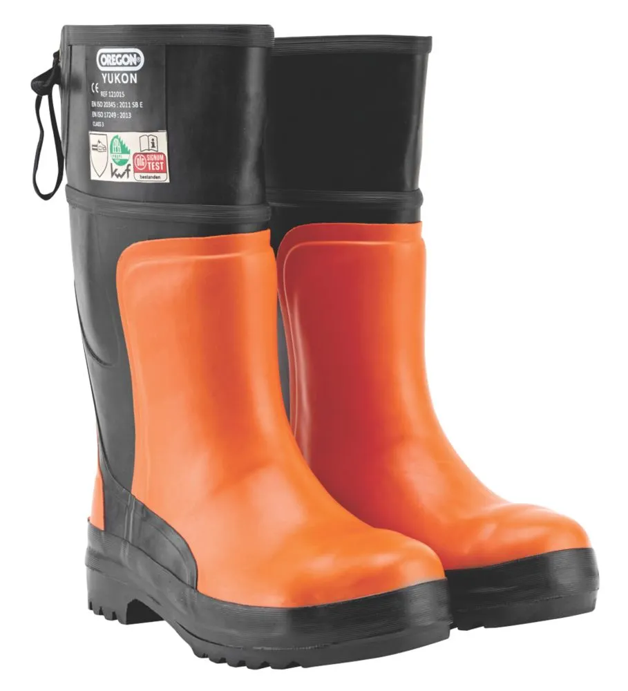 Oregon Yukon   Safety Chainsaw Wellies Orange / Black Size 11 - Screwfix