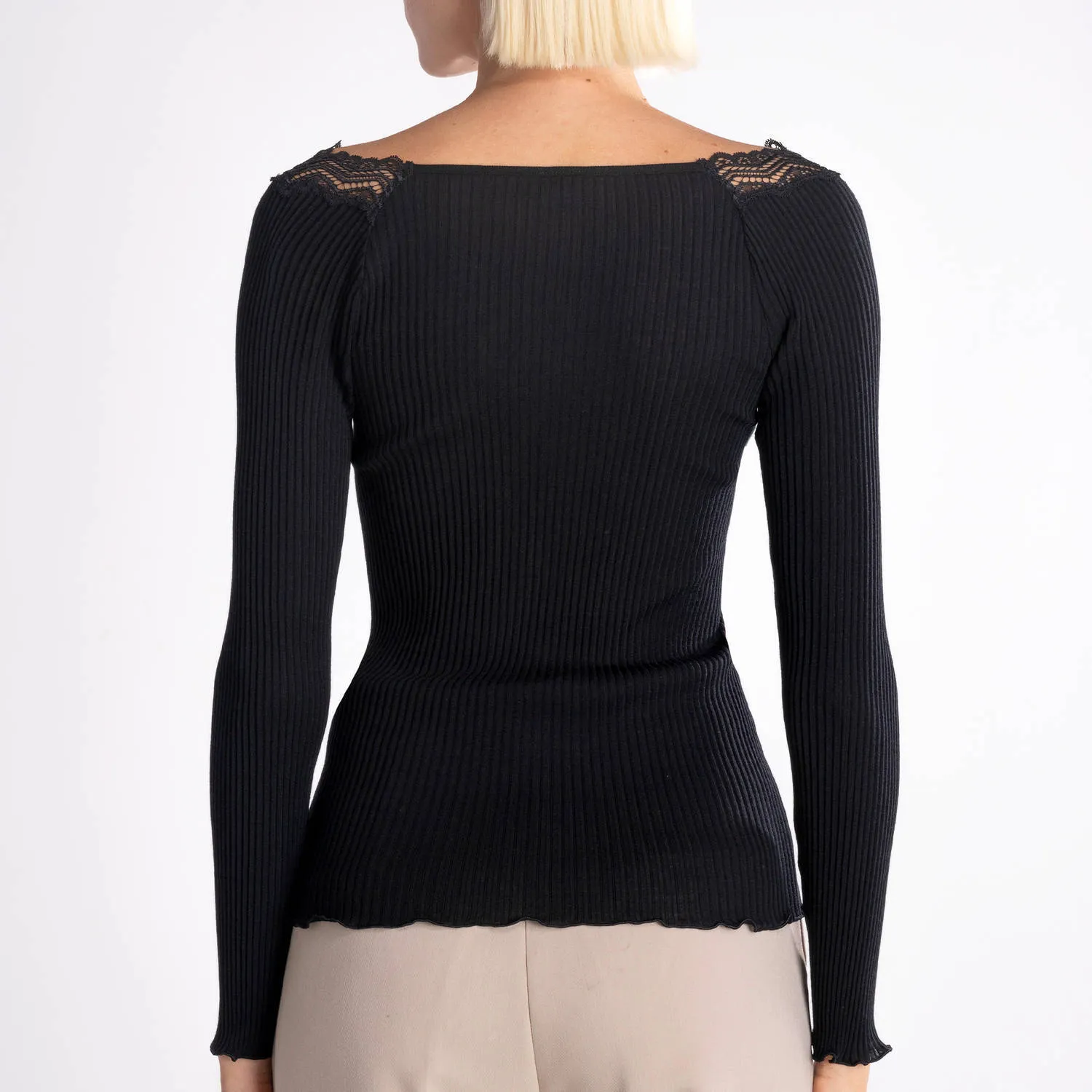 Oscalito  |Casual Style Wool Silk Long Sleeves Lace Elegant Style