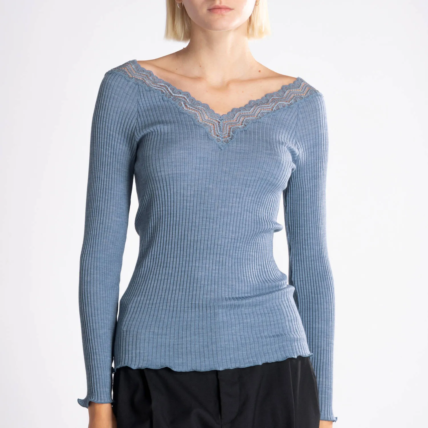 Oscalito  |Casual Style Wool Silk Long Sleeves Lace Elegant Style