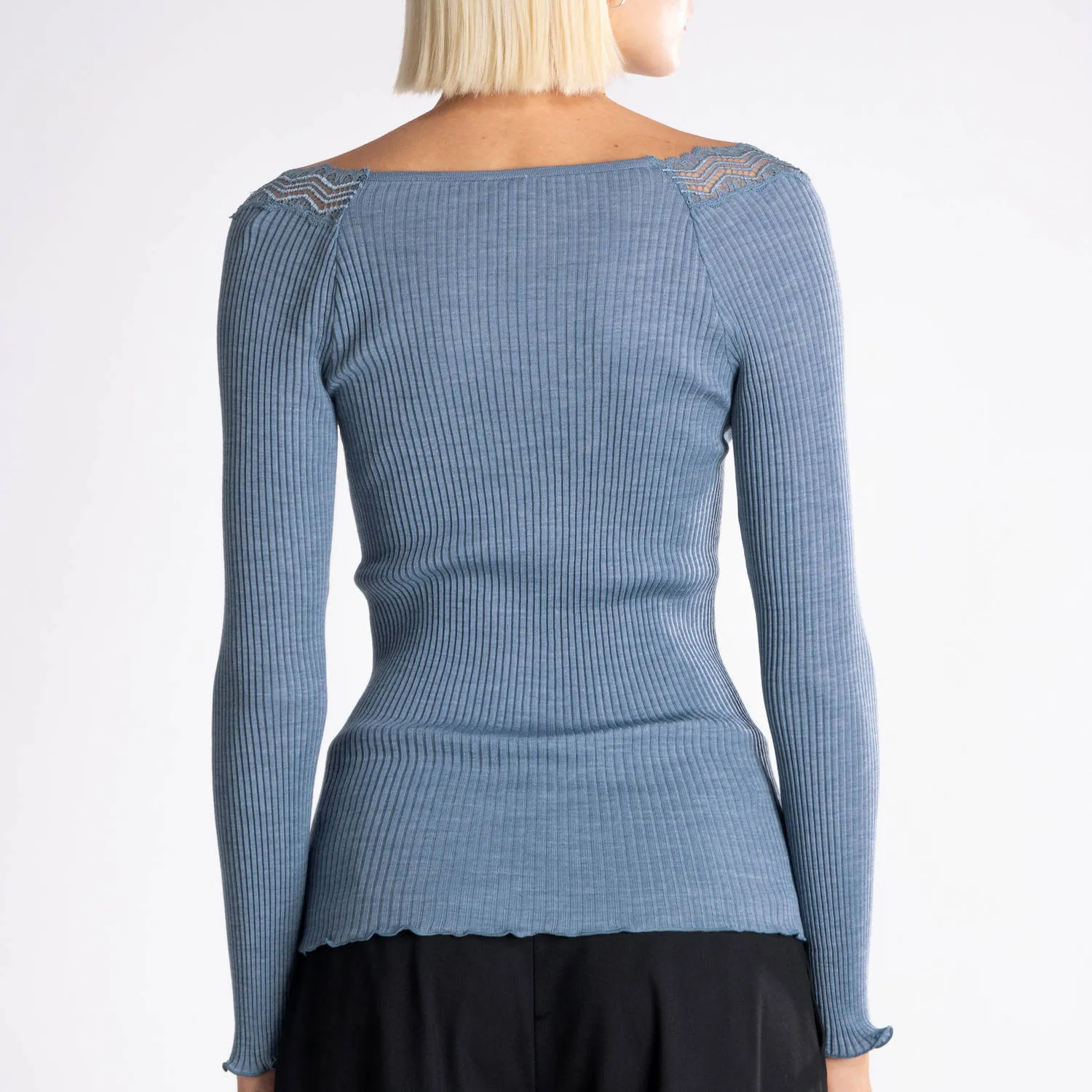 Oscalito  |Casual Style Wool Silk Long Sleeves Lace Elegant Style