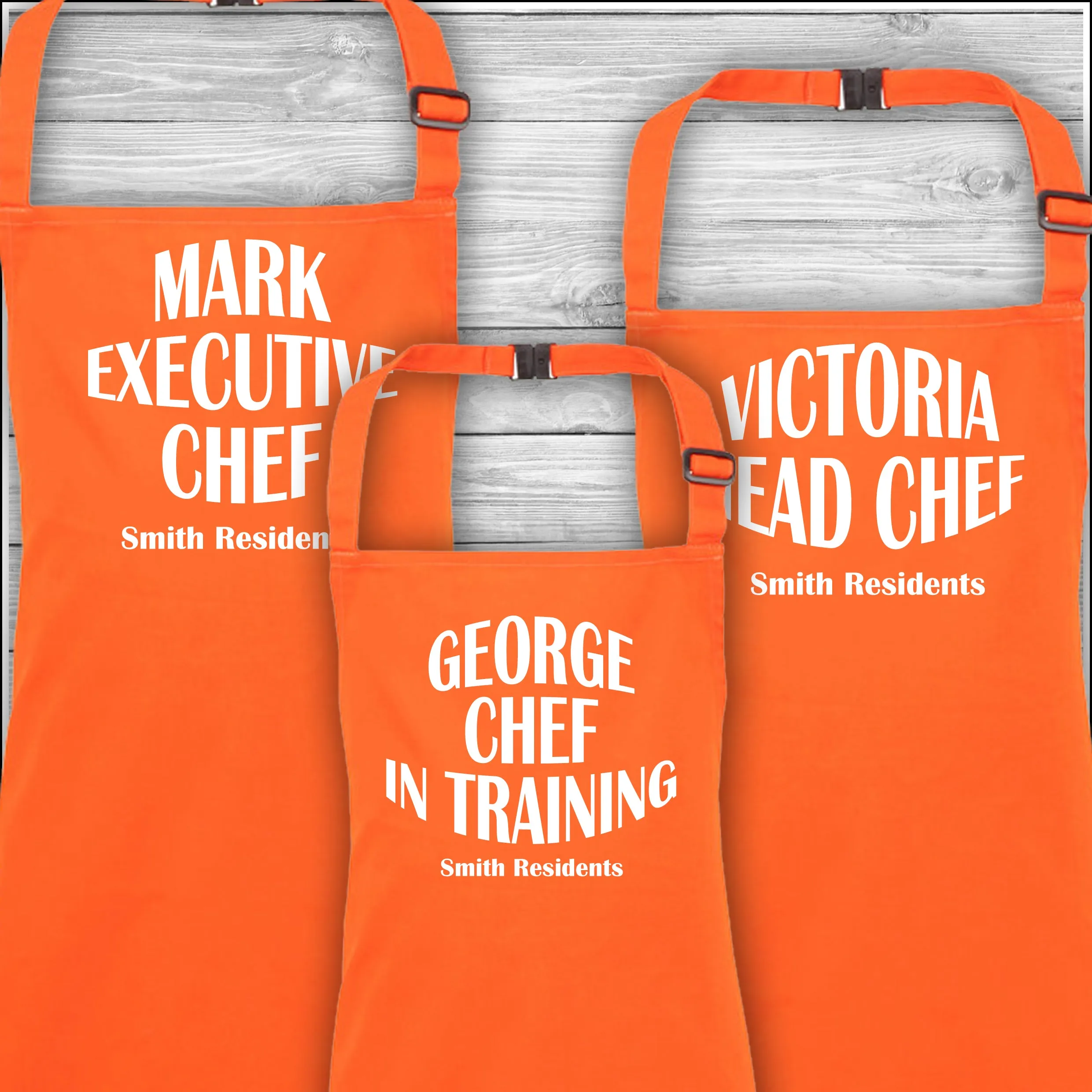 Personalised Cooking Aprons | Executive Chef | Head Chef | Chef in Training | Family Residents | Father's Day Gift | Matching Fa