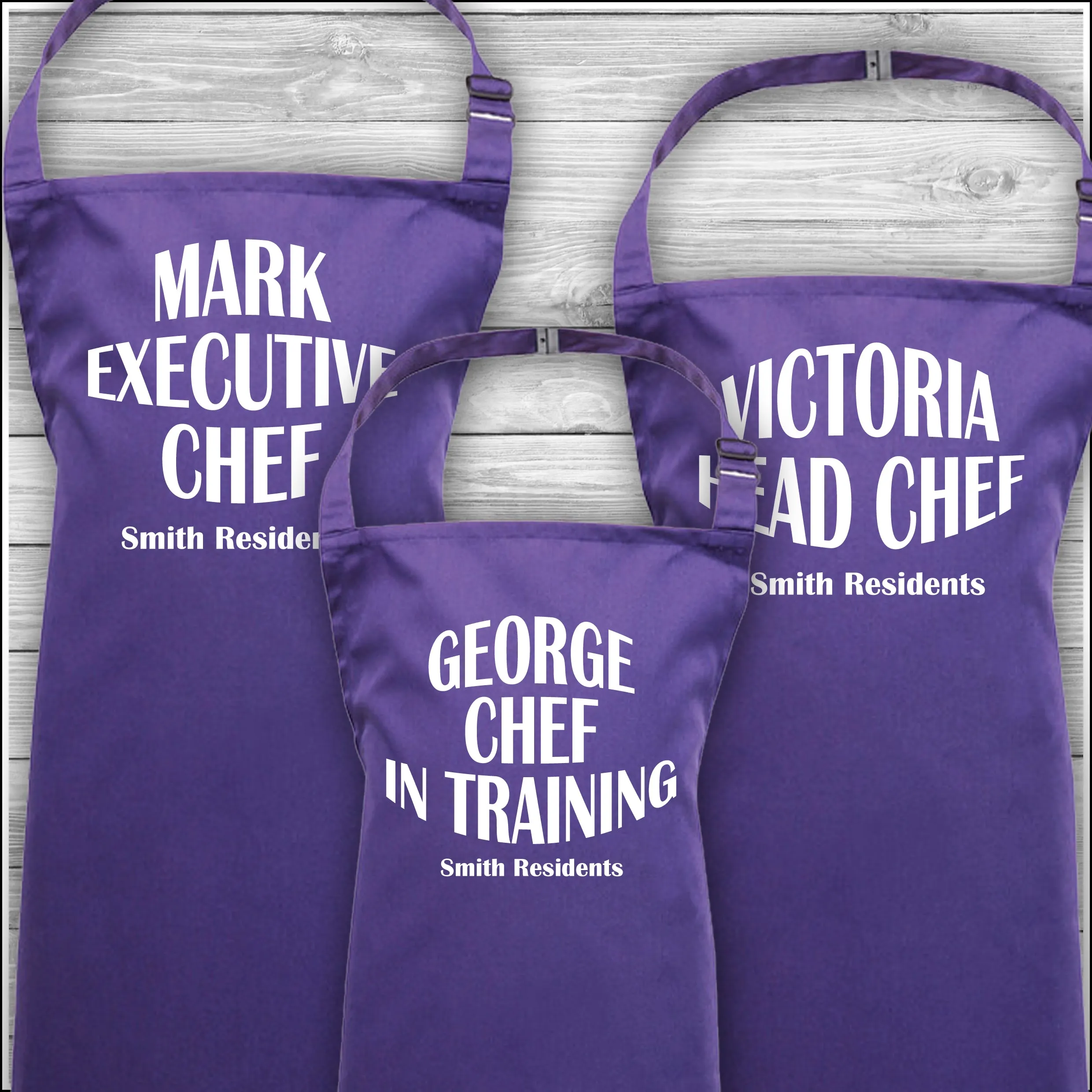 Personalised Cooking Aprons | Executive Chef | Head Chef | Chef in Training | Family Residents | Father's Day Gift | Matching Fa