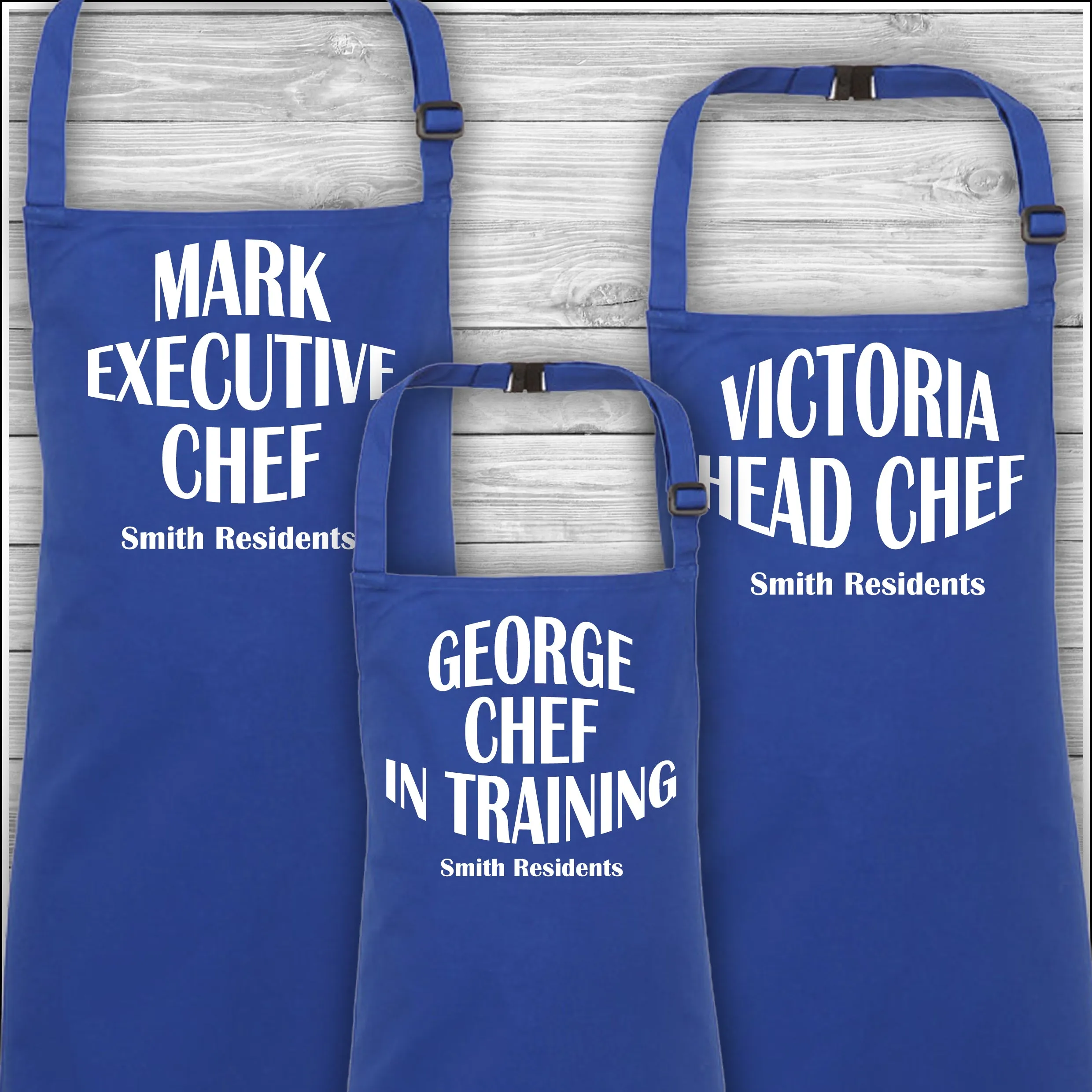 Personalised Cooking Aprons | Executive Chef | Head Chef | Chef in Training | Family Residents | Father's Day Gift | Matching Fa