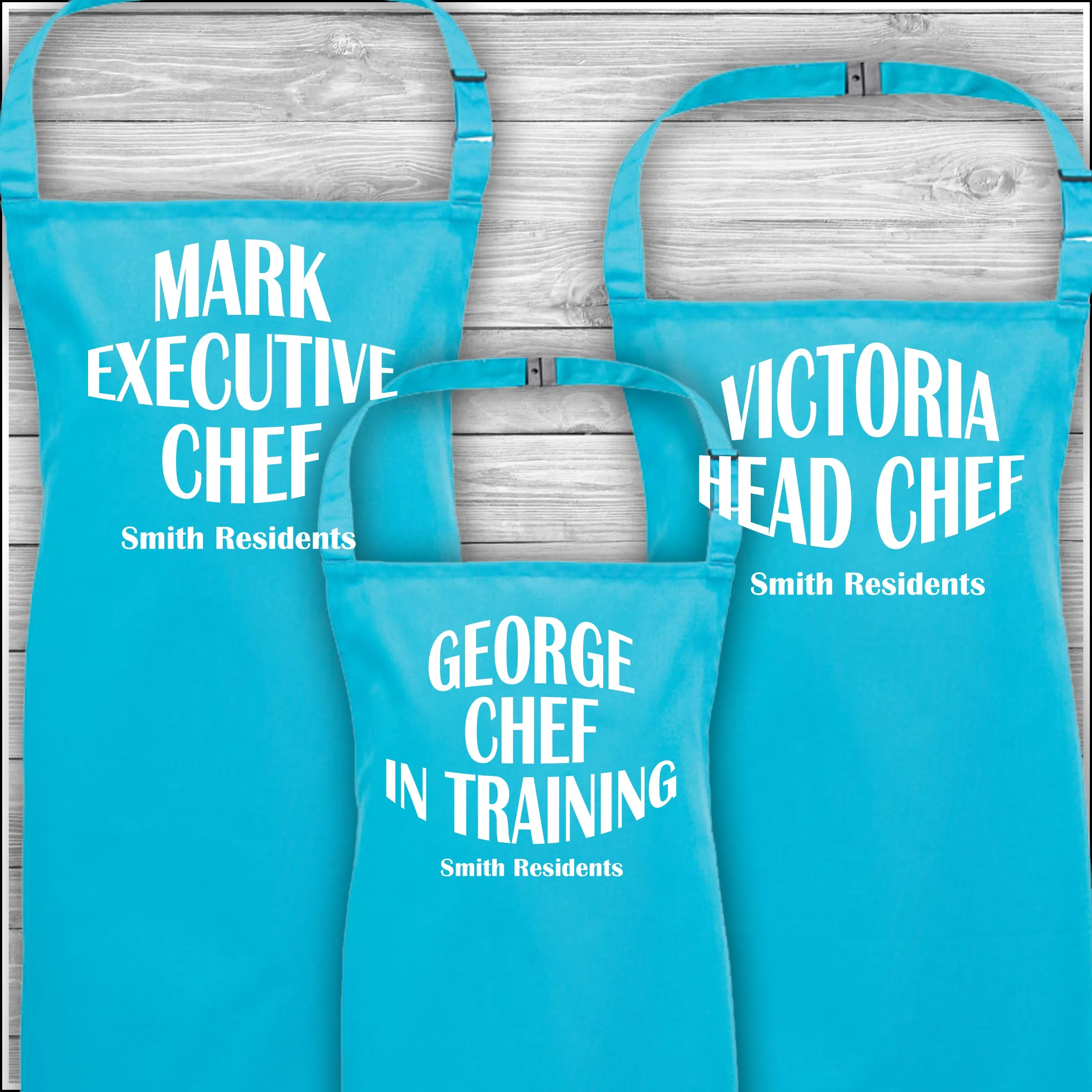 Personalised Cooking Aprons | Executive Chef | Head Chef | Chef in Training | Family Residents | Father's Day Gift | Matching Fa