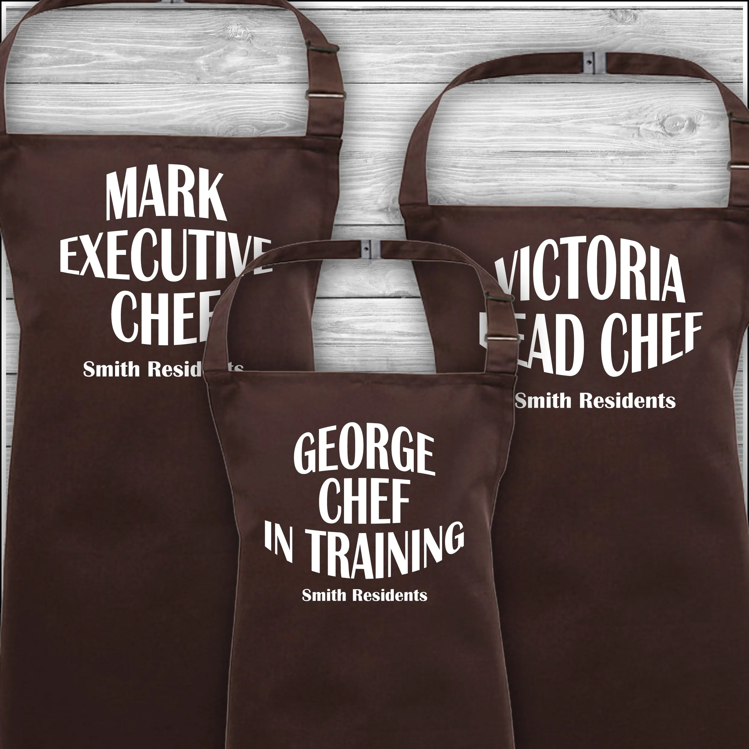 Personalised Cooking Aprons | Executive Chef | Head Chef | Chef in Training | Family Residents | Father's Day Gift | Matching Fa