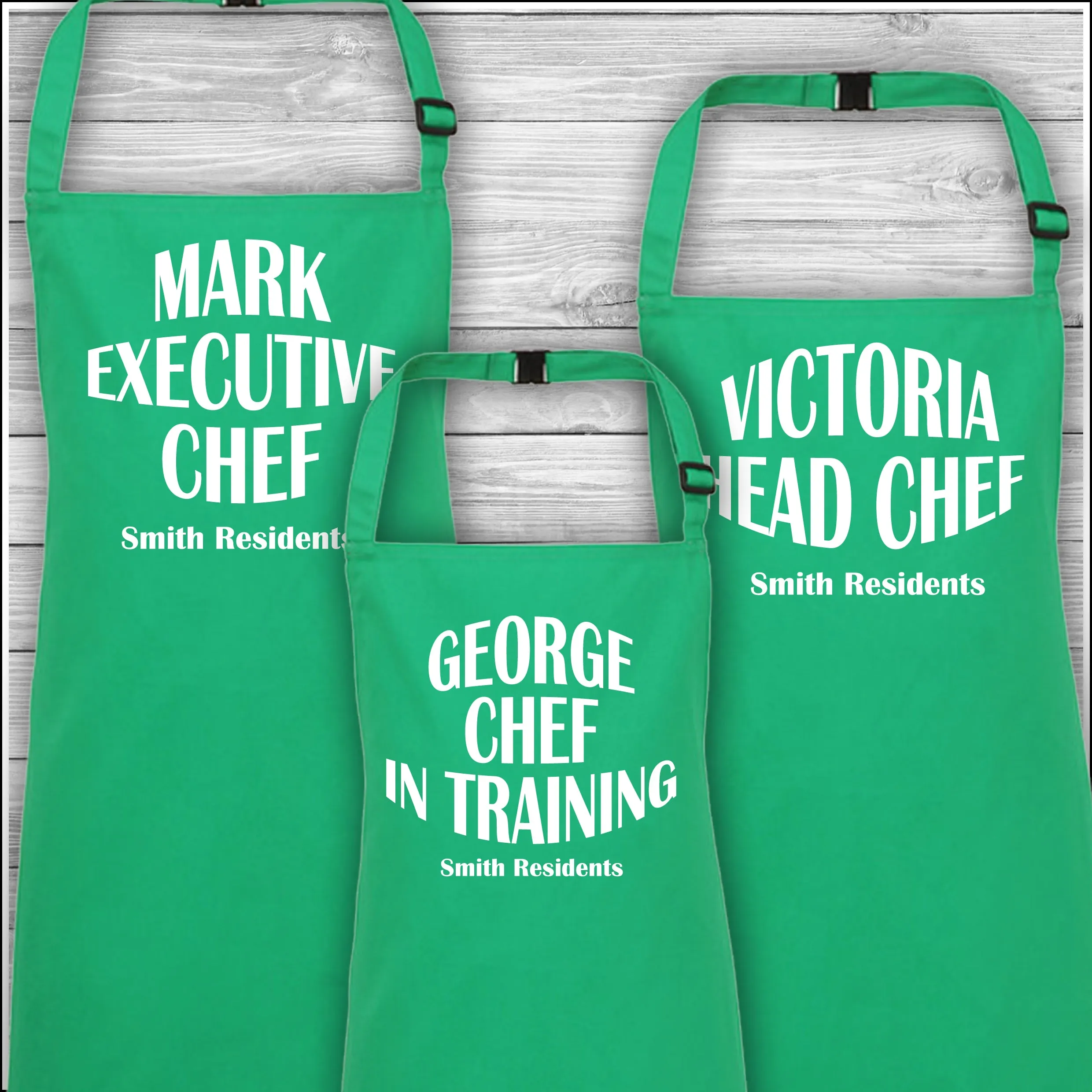 Personalised Cooking Aprons | Executive Chef | Head Chef | Chef in Training | Family Residents | Father's Day Gift | Matching Fa