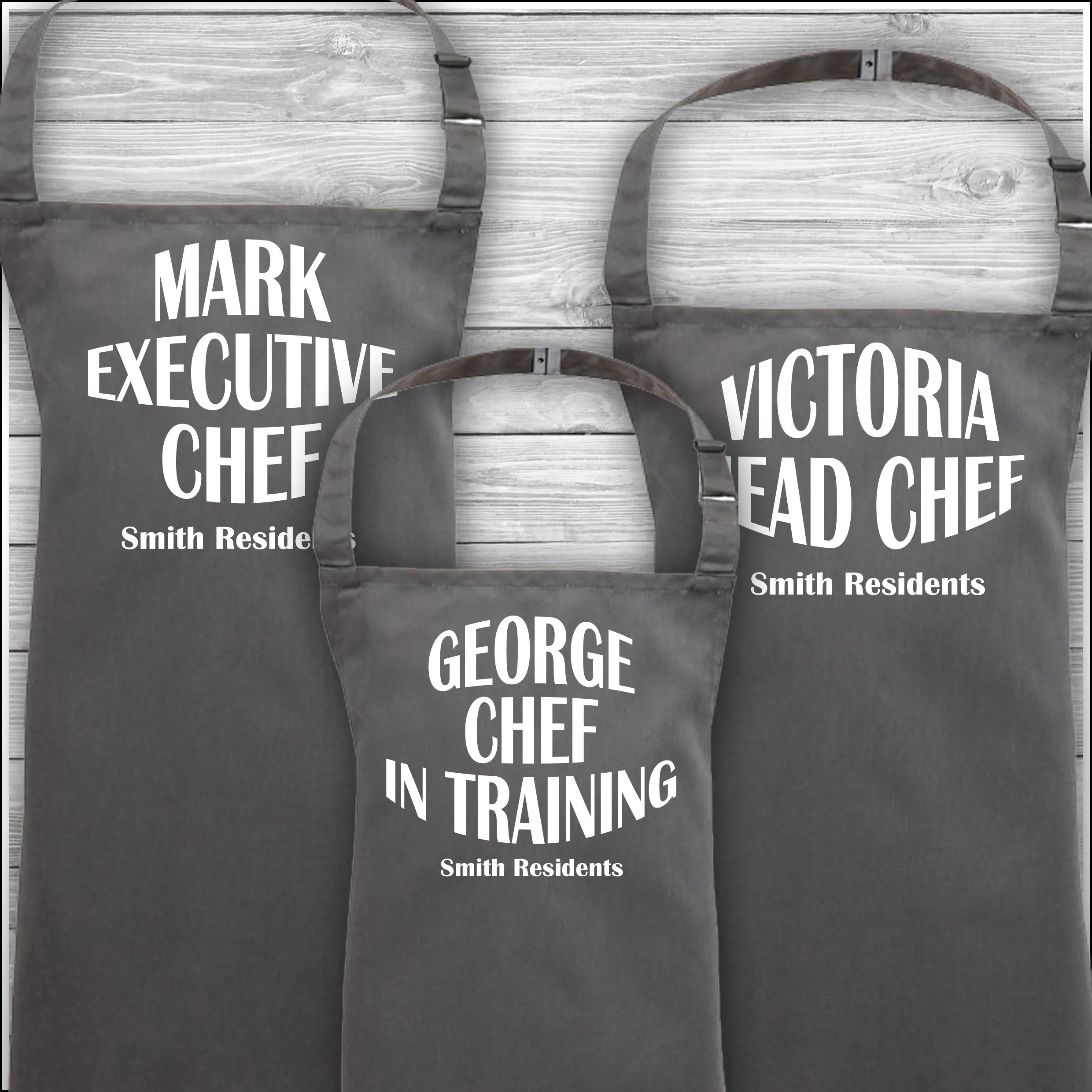 Personalised Cooking Aprons | Executive Chef | Head Chef | Chef in Training | Family Residents | Father's Day Gift | Matching Fa