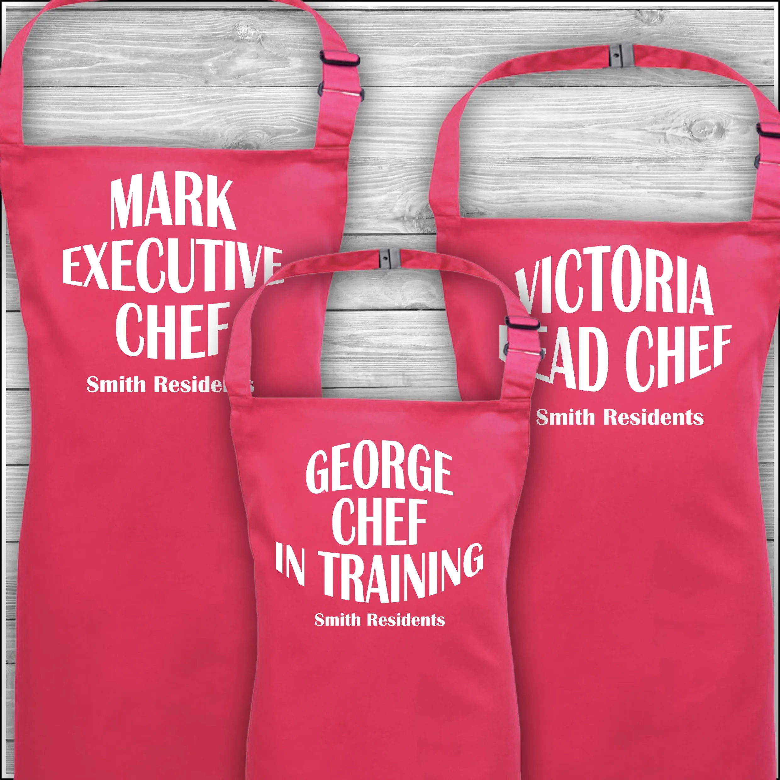 Personalised Cooking Aprons | Executive Chef | Head Chef | Chef in Training | Family Residents | Father's Day Gift | Matching Fa