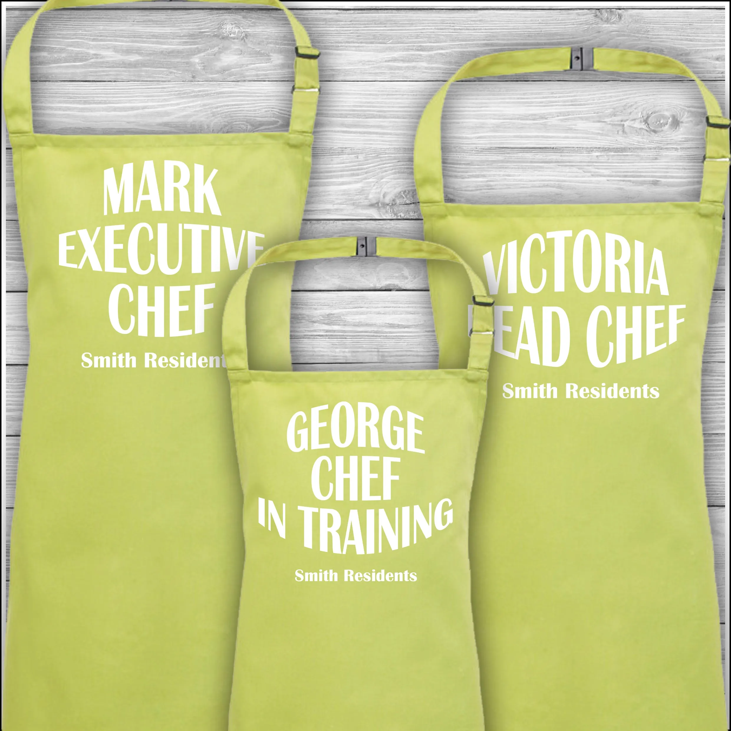 Personalised Cooking Aprons | Executive Chef | Head Chef | Chef in Training | Family Residents | Father's Day Gift | Matching Fa