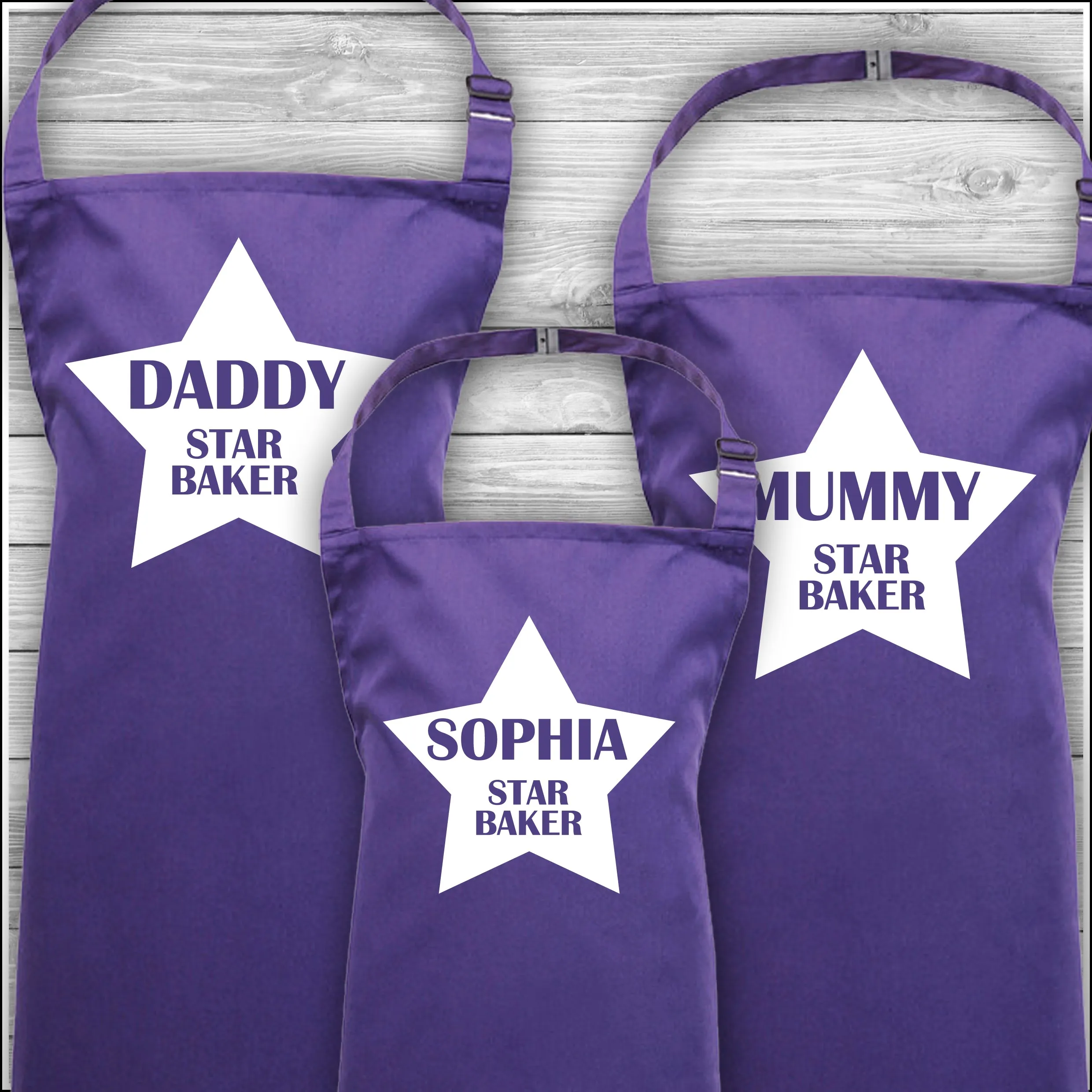 Personalised Cooking Aprons | Star Baker | Name | Father's Day Gift | Mother's Day Gift | Matching Family Aprons