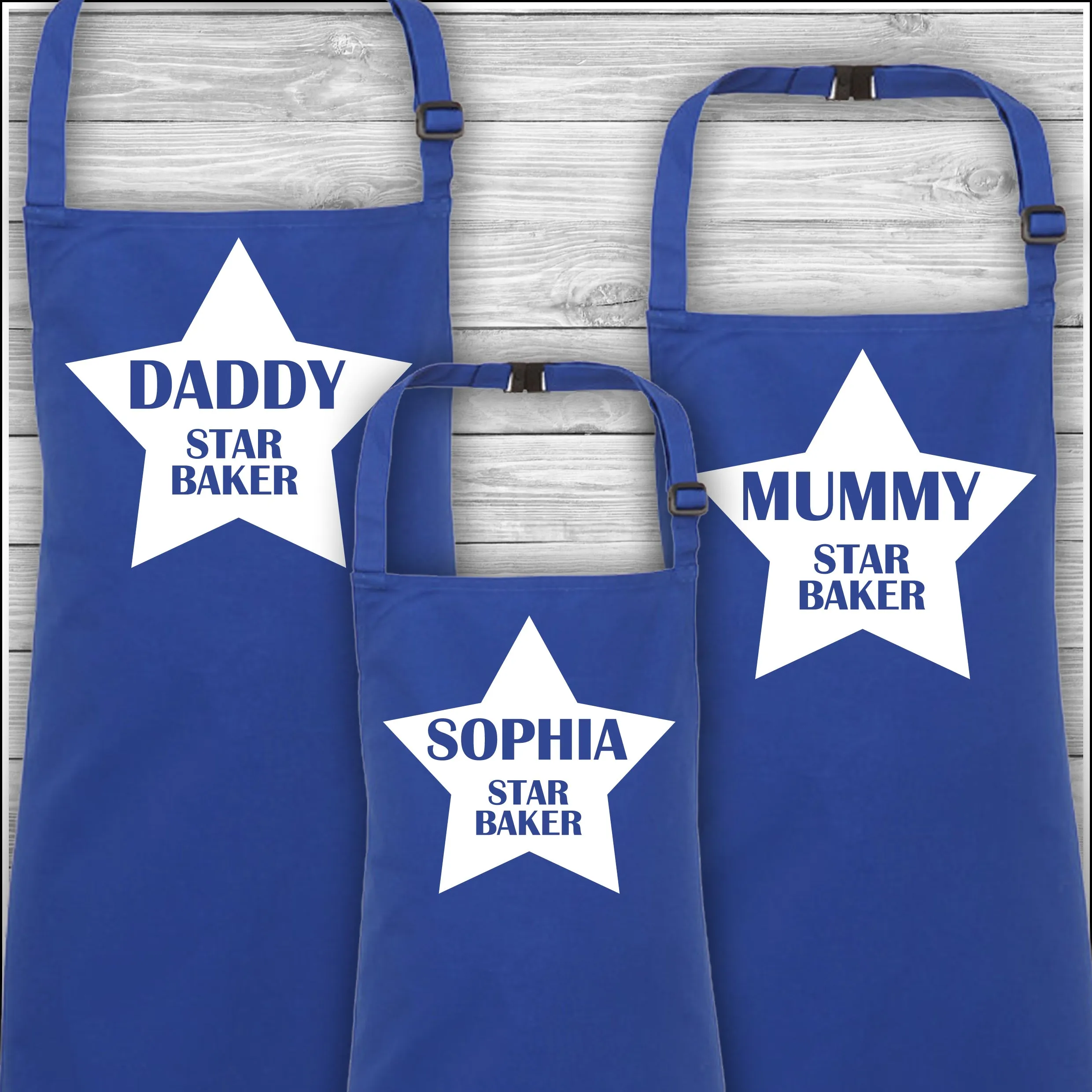 Personalised Cooking Aprons | Star Baker | Name | Father's Day Gift | Mother's Day Gift | Matching Family Aprons