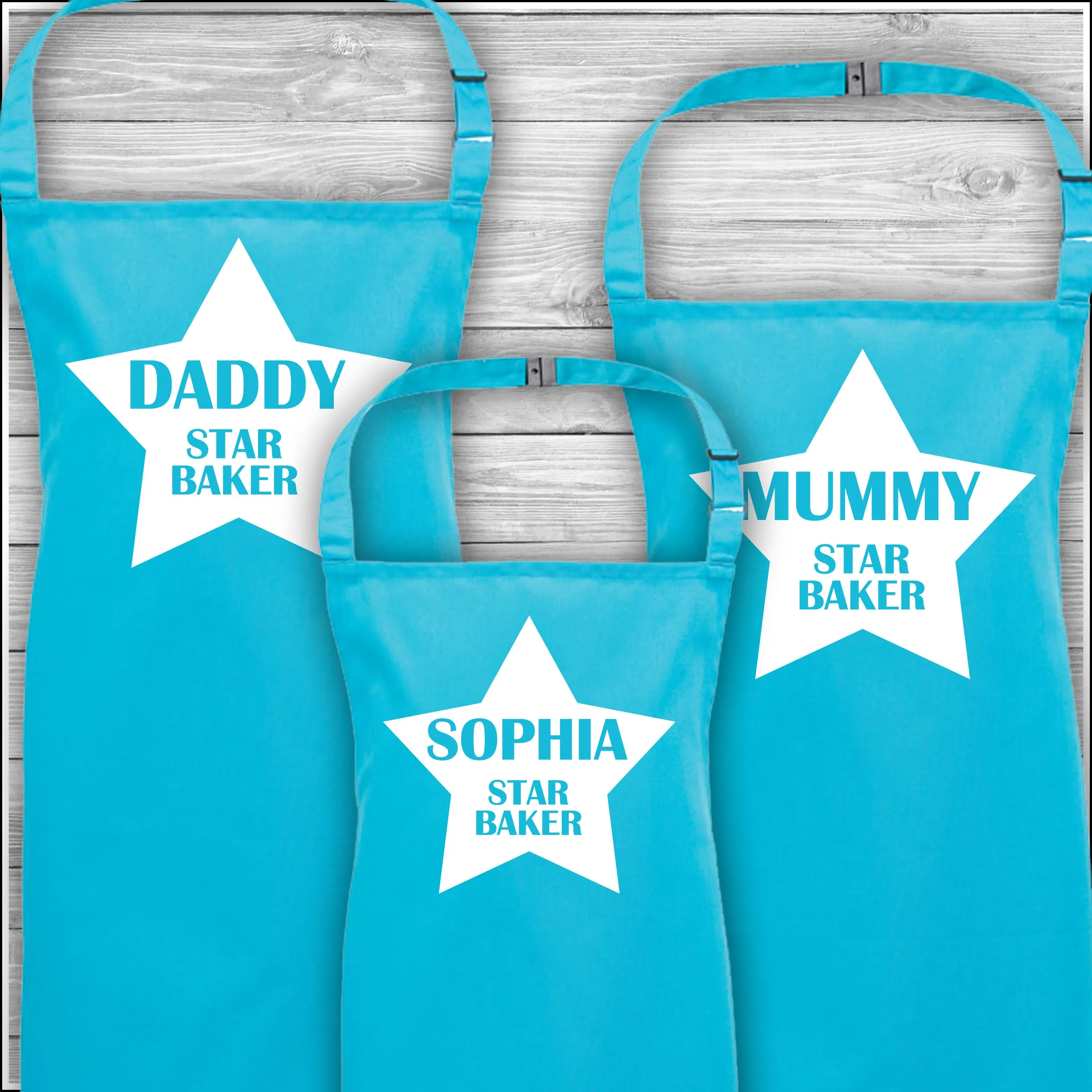 Personalised Cooking Aprons | Star Baker | Name | Father's Day Gift | Mother's Day Gift | Matching Family Aprons