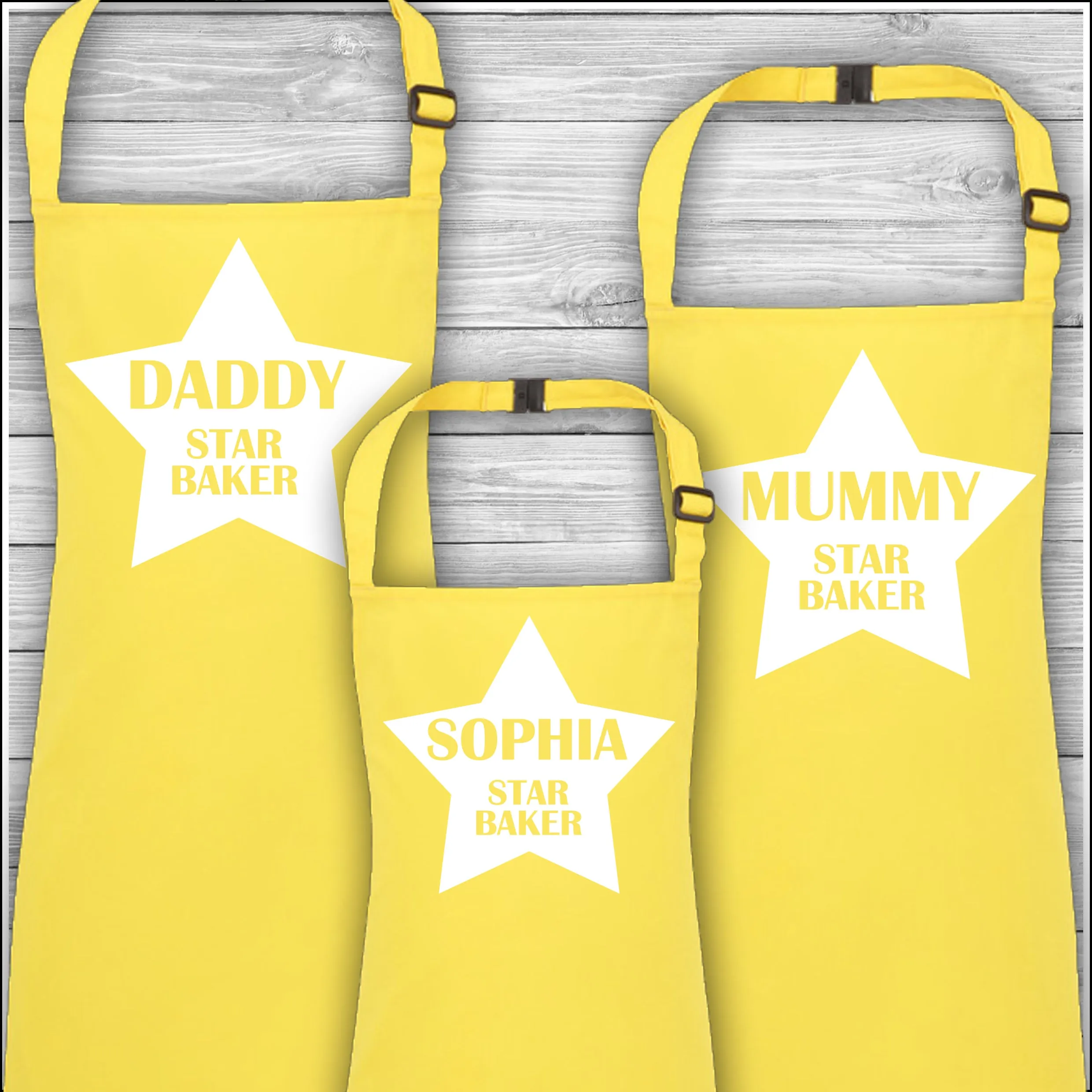 Personalised Cooking Aprons | Star Baker | Name | Father's Day Gift | Mother's Day Gift | Matching Family Aprons