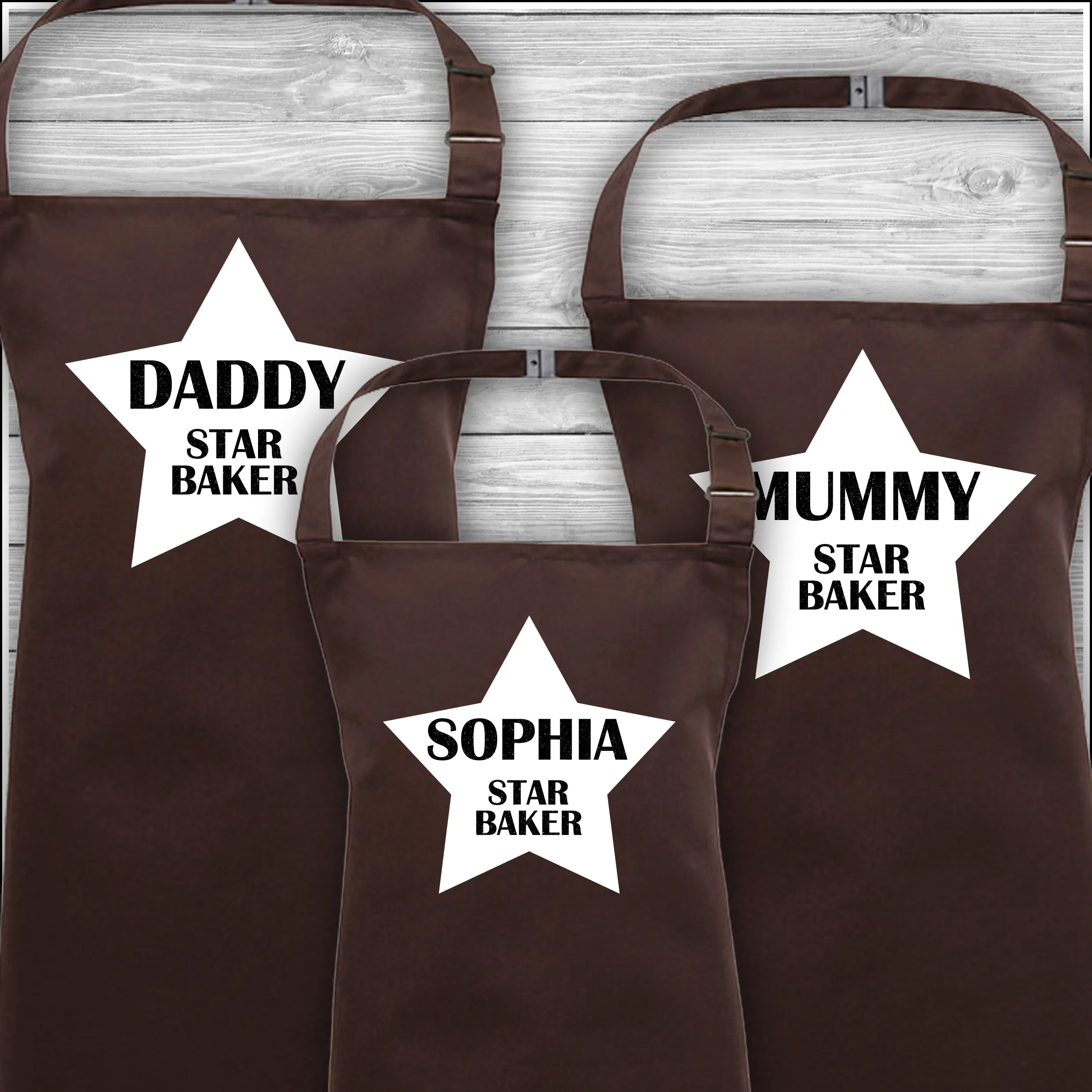 Personalised Cooking Aprons | Star Baker | Name | Father's Day Gift | Mother's Day Gift | Matching Family Aprons