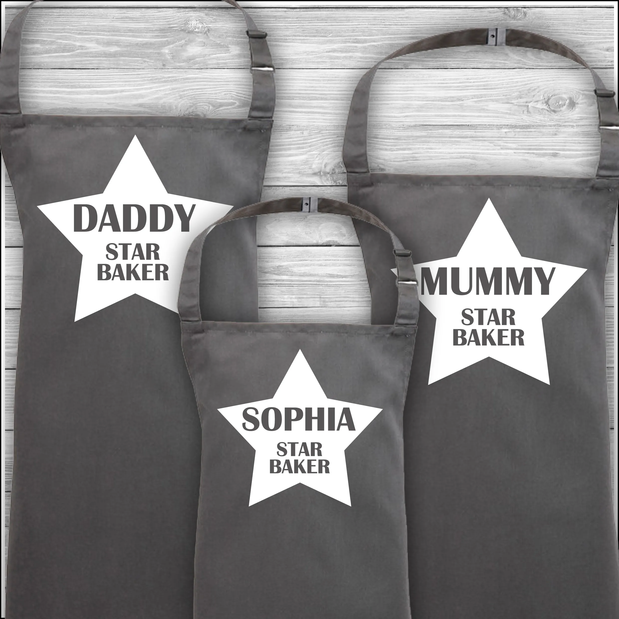 Personalised Cooking Aprons | Star Baker | Name | Father's Day Gift | Mother's Day Gift | Matching Family Aprons