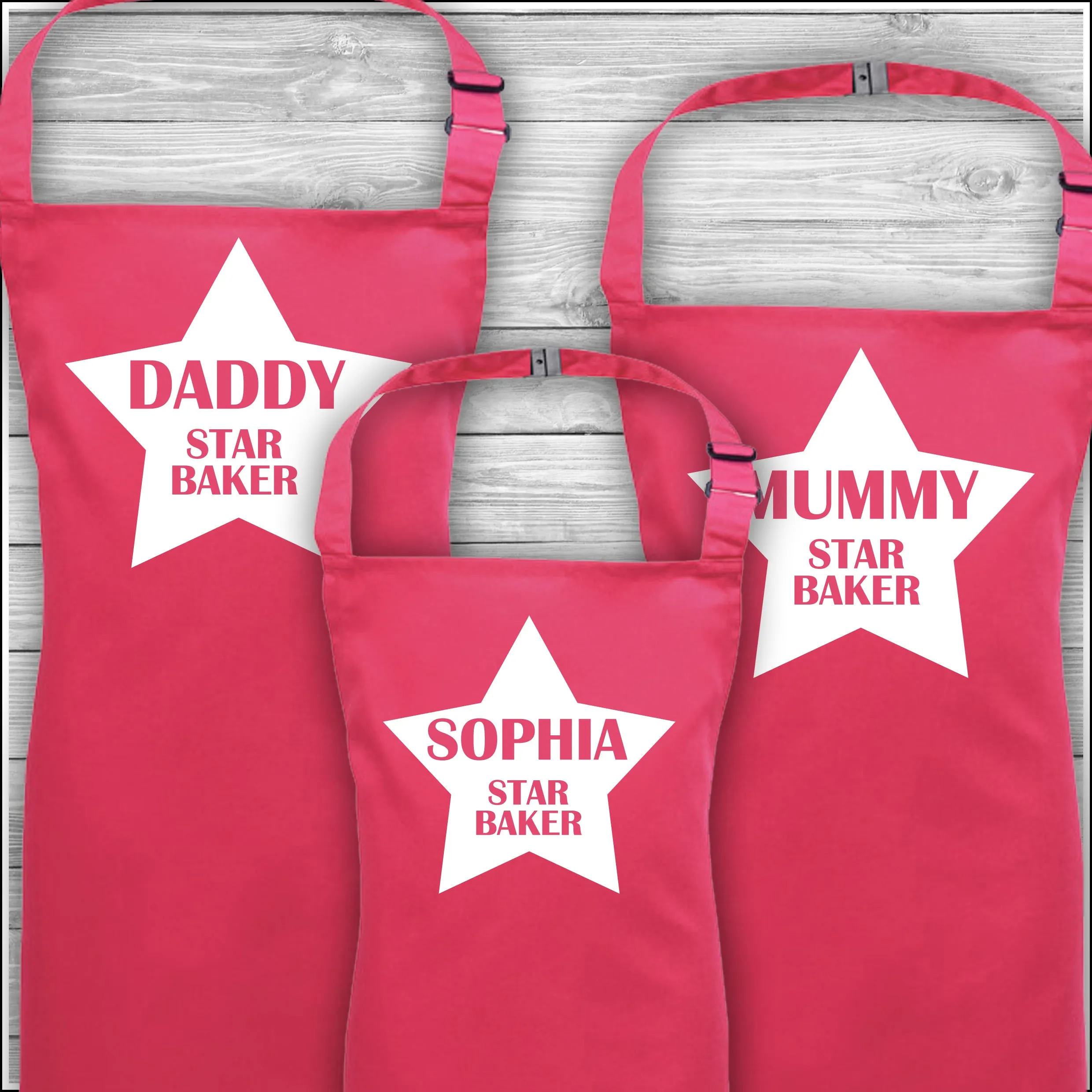 Personalised Cooking Aprons | Star Baker | Name | Father's Day Gift | Mother's Day Gift | Matching Family Aprons