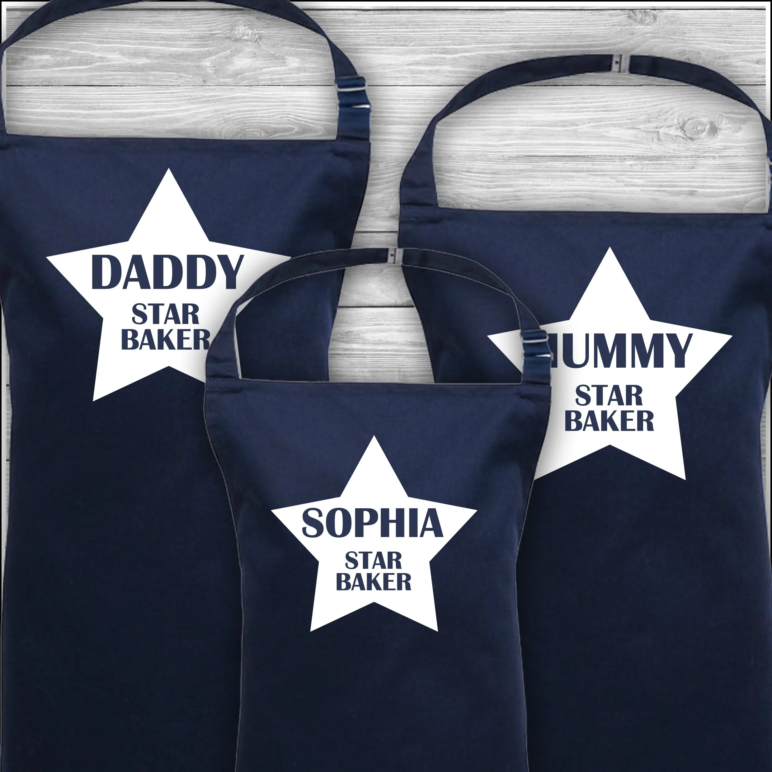 Personalised Cooking Aprons | Star Baker | Name | Father's Day Gift | Mother's Day Gift | Matching Family Aprons