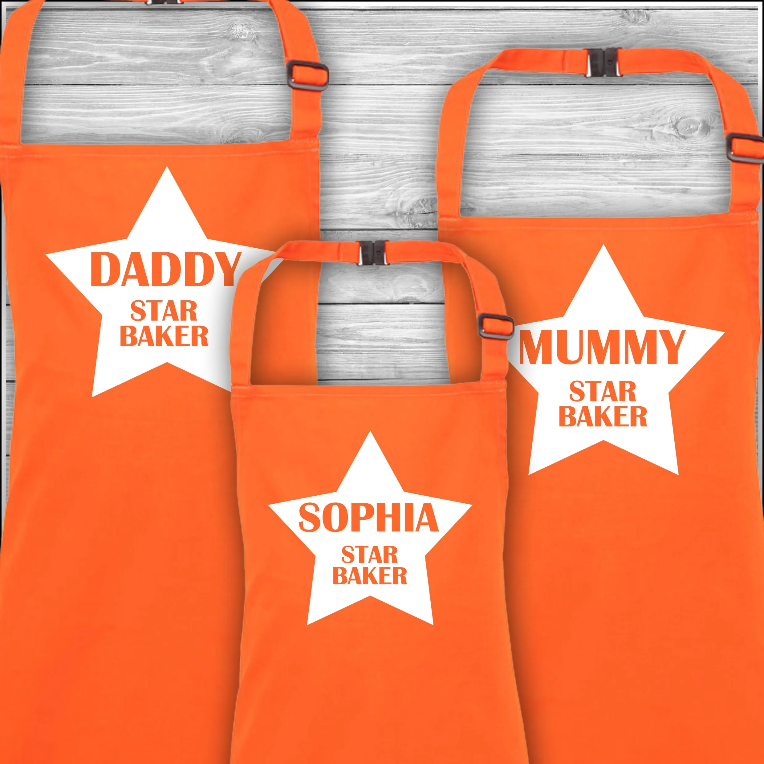 Personalised Cooking Aprons | Star Baker | Name | Father's Day Gift | Mother's Day Gift | Matching Family Aprons